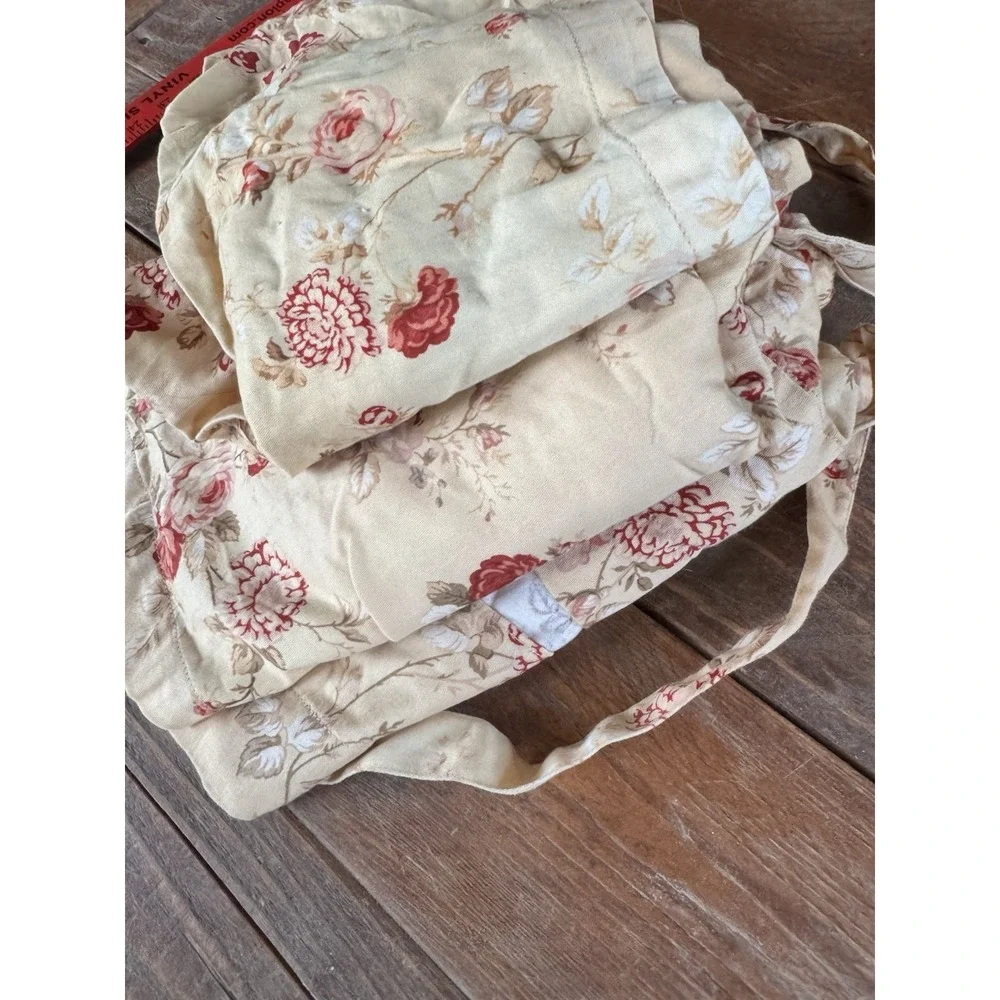 Vintage Waverly Curtains Rose Cottage Antique Cute Tie Up Set Of 3 Valances